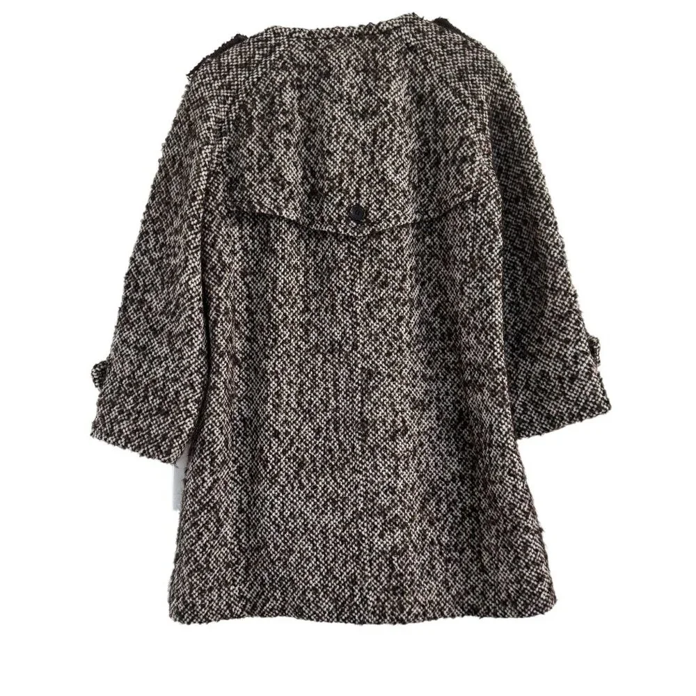 Coach Women's Brown Wool Tweed Double Breasted Button Front Coat Size S/P‎